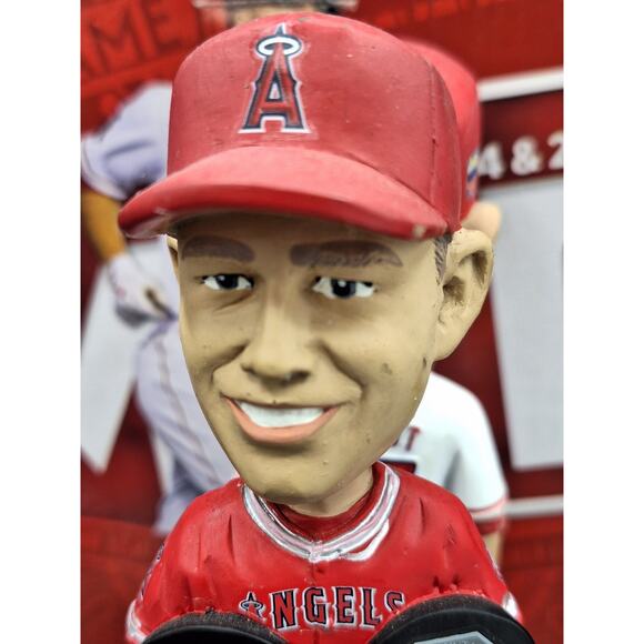 Mike Trout Angels MVP 2014 & 2016, All Star 2014 & 2015 Double Bobblehead (516) - Picture 5 of 14